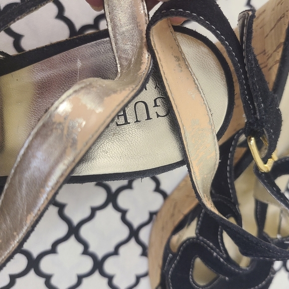 Guess by Marciano Black Wedge Sandal Size 9.5 - Picture 9 of 10